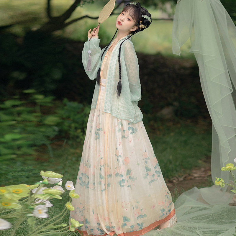 Spring and Summer Women's Hanfu Women's Song-made Changgan Temple Waist-length One-piece Daily Autumn and Winter Long Qi-waist Skirt