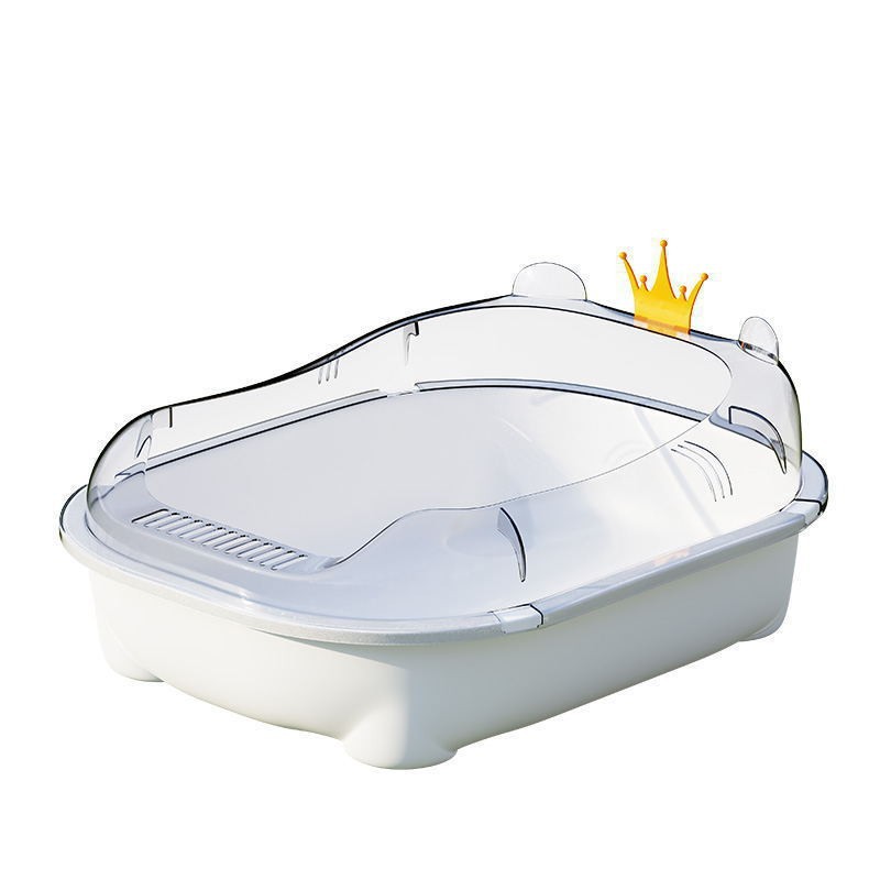 Caja de arena para gatos de gran tamaño semi-cerrado anti-Arena desodorante tamaño pequeño bebé gato jaula de inodoro caja de arena especial para gatos suministros