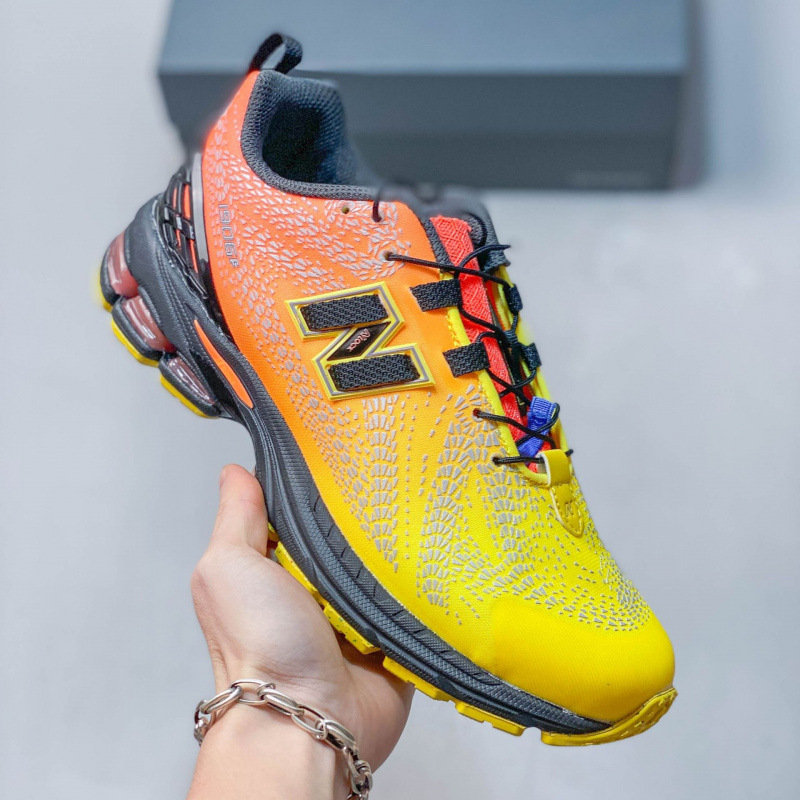 NB 1906F dad shoes, orange and yellow gradient mesh, breathable, with drawstrings, running shoes, suitable for couples, urban style, all-season, trendy athletic shoes