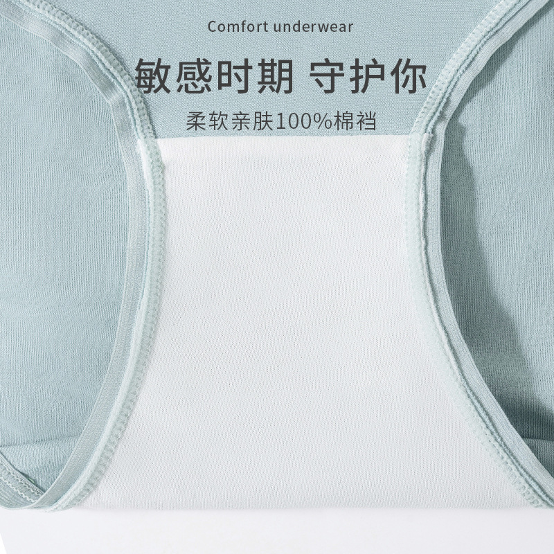 Pantalones fisiológico de algodón puro, bragas, algodón puro para mujer, entrepierna antibacteriana, período menstrual, pantalones de tía de seguridad a prueba de fugas, refrescante