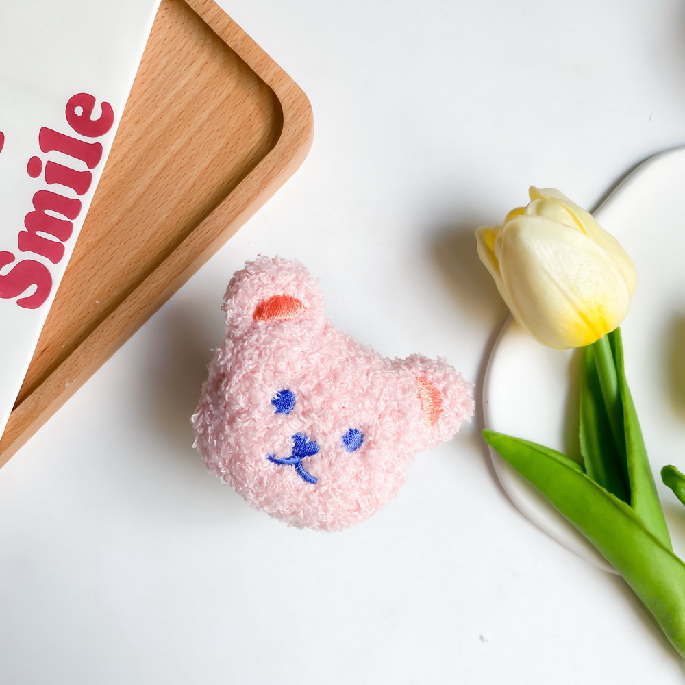 Plush bracket-bear head-pink.JPG