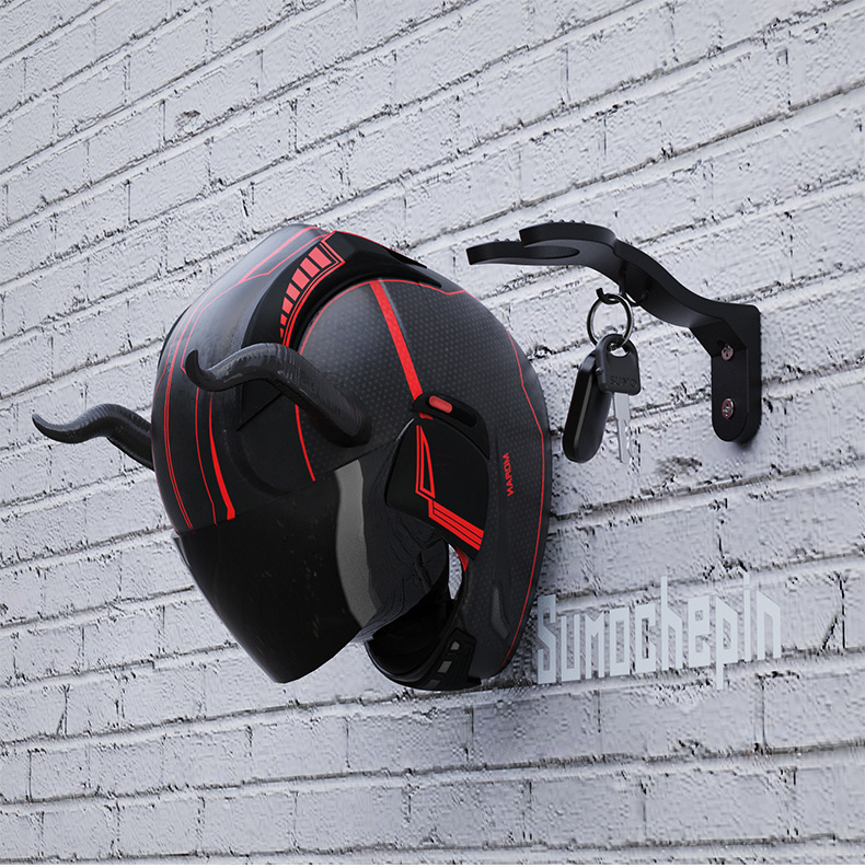 Electric Car Helmet Shelf Wall Hanging Helmet Holed Hanging Hat Storage Rack Motorcycle Helmet Hanging Hook