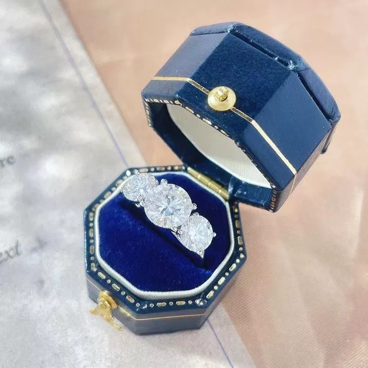 Кольцо с райским камнем-«голубь» яйцо, женское, три diamonds, четырехзубчатое крепление, 18K ромовый алмазный кольцо цвета D, предложение кольцо, три жизни, три мира, алмазное кольцо