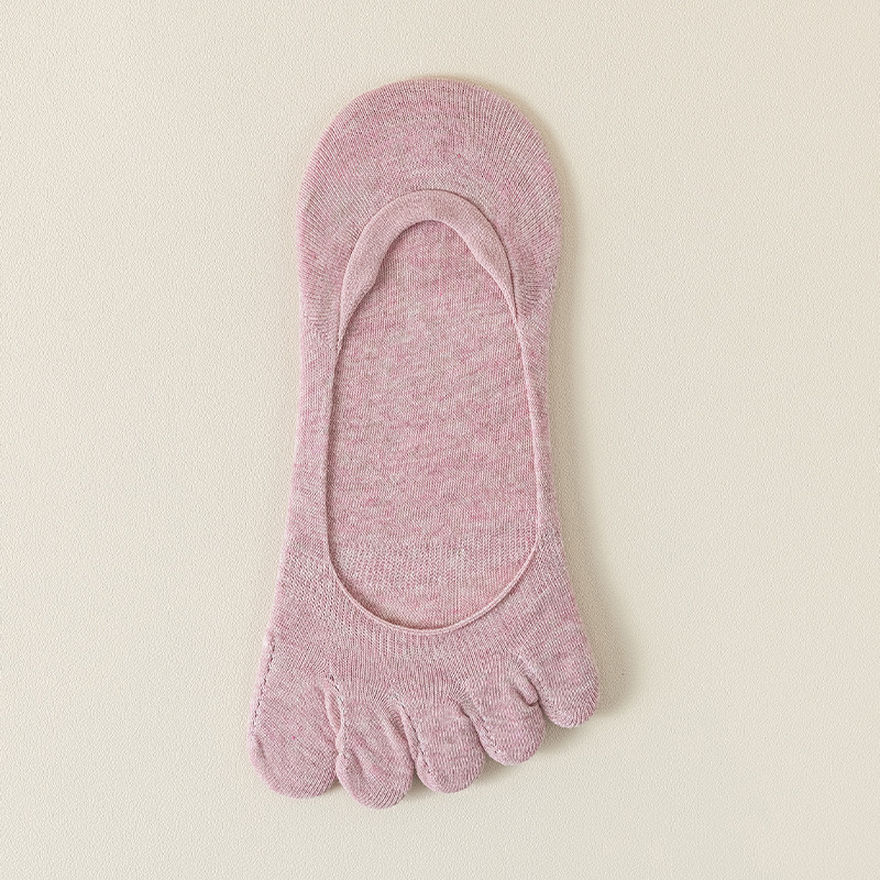 Calcetines de cinco dedos para mujeres de verano delgado botón de calcetines antideslizantes de verano superficial invisibles calcetines de algodón sin hueso