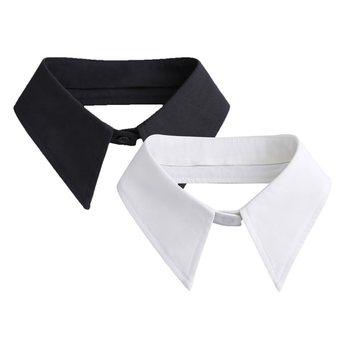 Korean Style Sheer Blouse Collar Decorative Fashion Compatible Collar for Children and Adults, Black and White Single Collar
