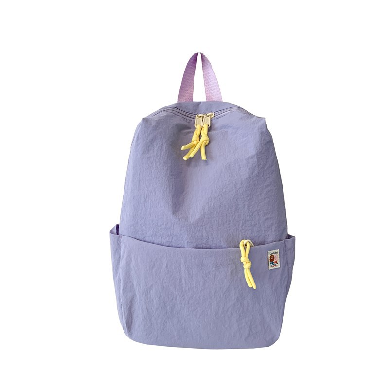 Mochila de color macaron para niños y niñas, mochila escolar de gran capacidad, mochila infantil de color sólido ligera y casual