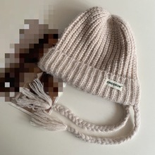 蓝色护耳显脸小时尚帽子女冬季秋冬天新款大头围保暖针织毛线包邮