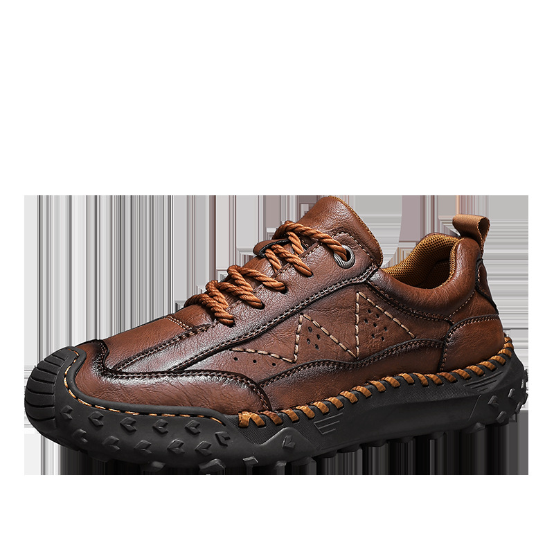 Large-Sized Breathable Men's Shoes, Anti-Slip Work Shoes, Business Casual Shoes, Durable Leather Shoes, Men's Round-Toed_vogvips.com