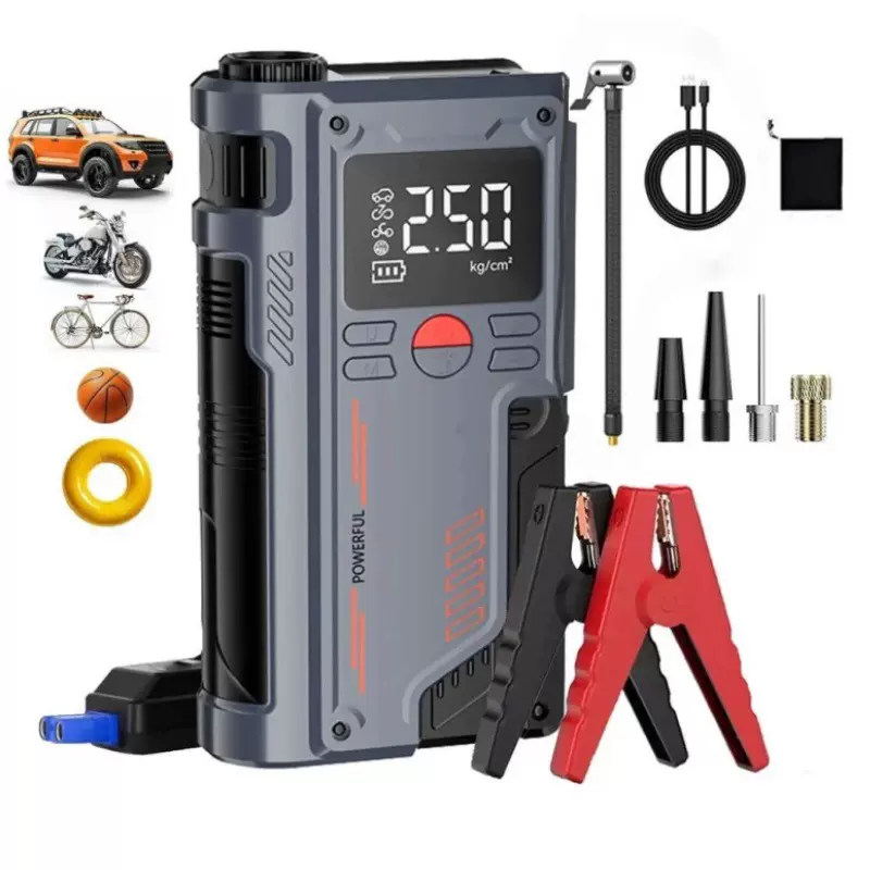 车载无线锂电搭电宝应急启动电源一体机智能充气泵打气机轮胎充气