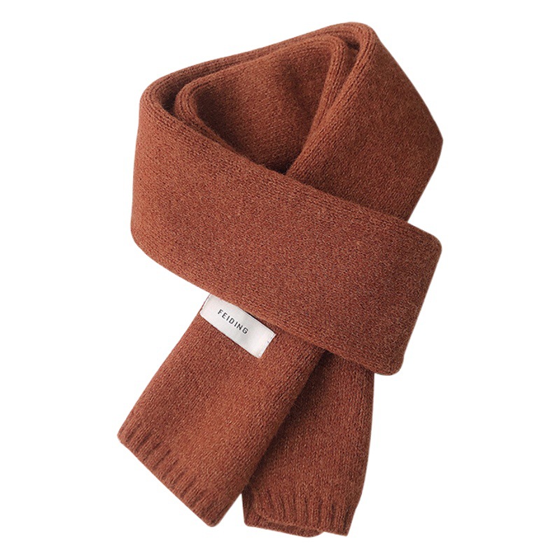 Feiding no mirando Corea del Sur Dongdaemun nuevo color puro de punto cálido cuello engrosado bufanda estudiante pequeña bufanda