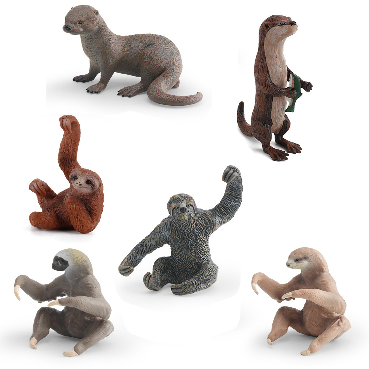 Exportación transfronteriza simulación de animales salvajes modelo cognitivo infantil perezoso nutria escritorio estático decoración juguete