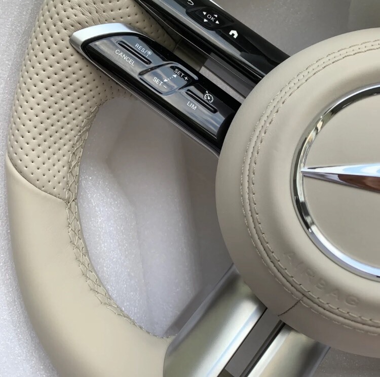 Mercedes-Benz genuine leather AMG steering wheel assembly for C-Class, E-Class, S-Class, modified dragonfly-style steering wheel assembly, upgrade for older models