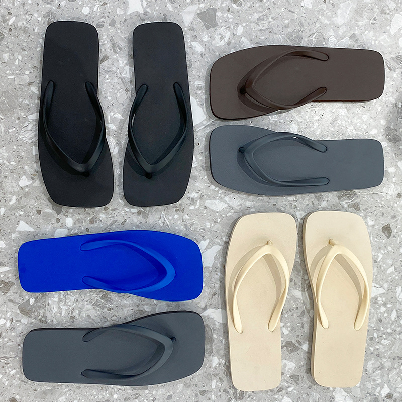 Simple Japanese-Style Flip-Flops for Women, Summer Casual Couple Style, Non-Slip Soft-Soled Flip-Flops for Men, Beach Sandals
