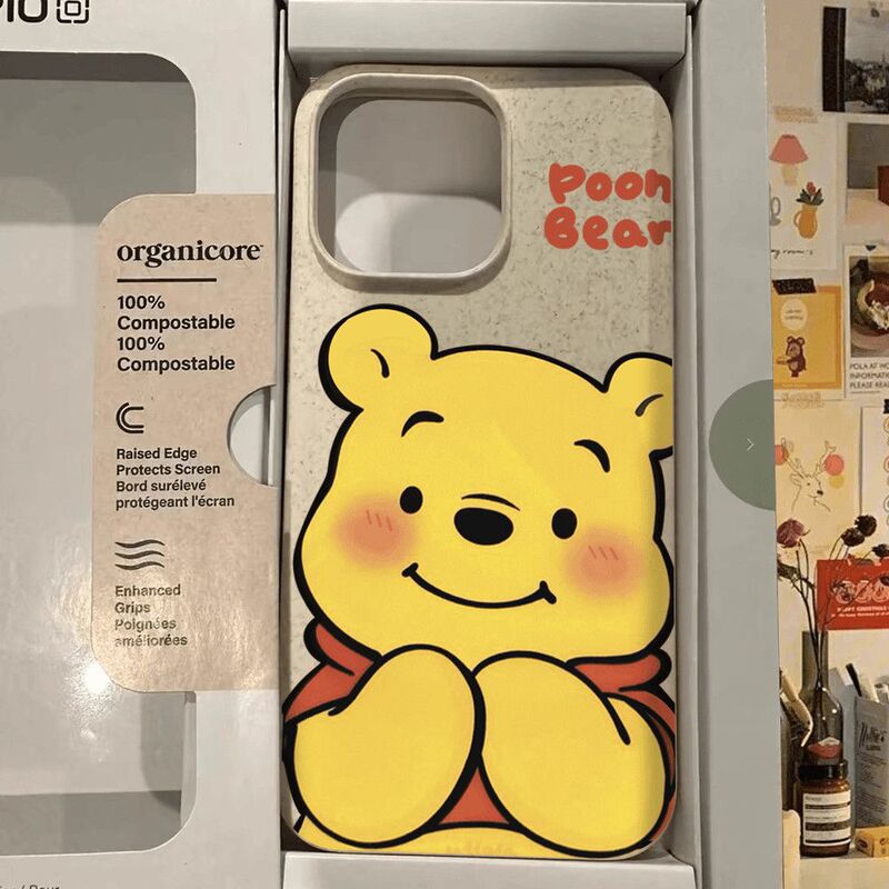 Cute Pooh Suitable for Apple 16Plus Mobile Phone Case Iphone15 New 14Romax/13/12/11 Universal
