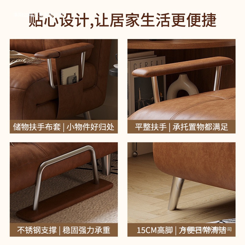 Sofá cama de una sola persona plegable de doble propósito estilo medieval pequeño tipo de casa sofá de madera maciza retráctil estudio balcón cama de almuerzo