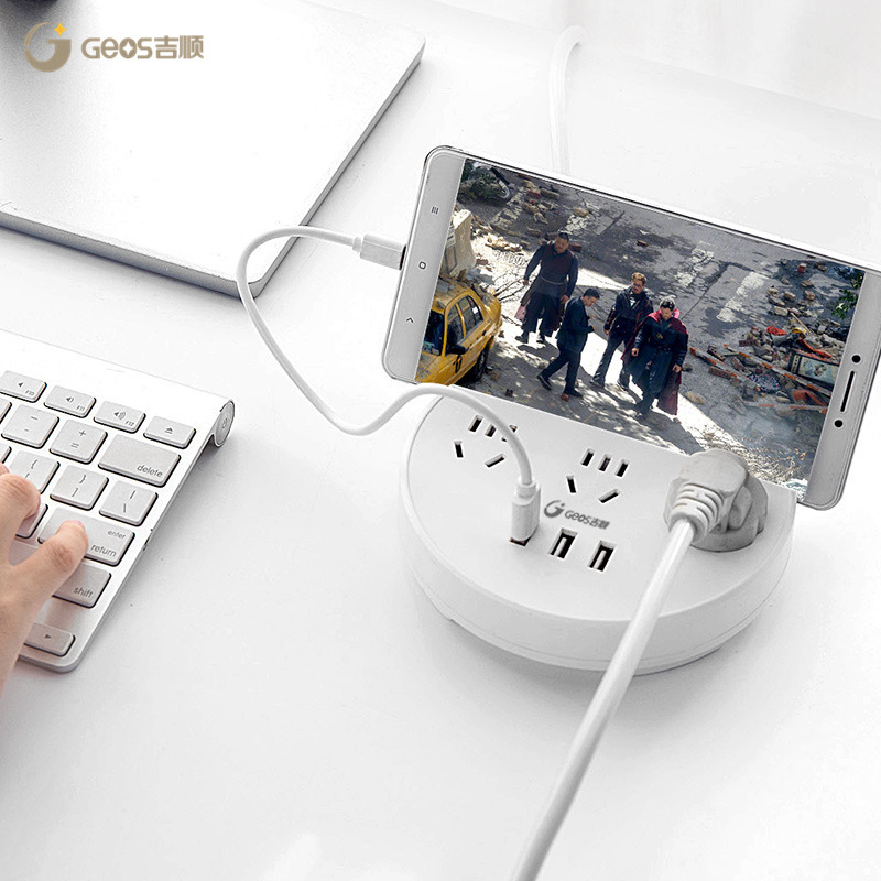 Jishun multifuncional hogar con conector USB enchufe de pared conector de disco poroso conector de conector de toma de corriente inteligente arrastrar