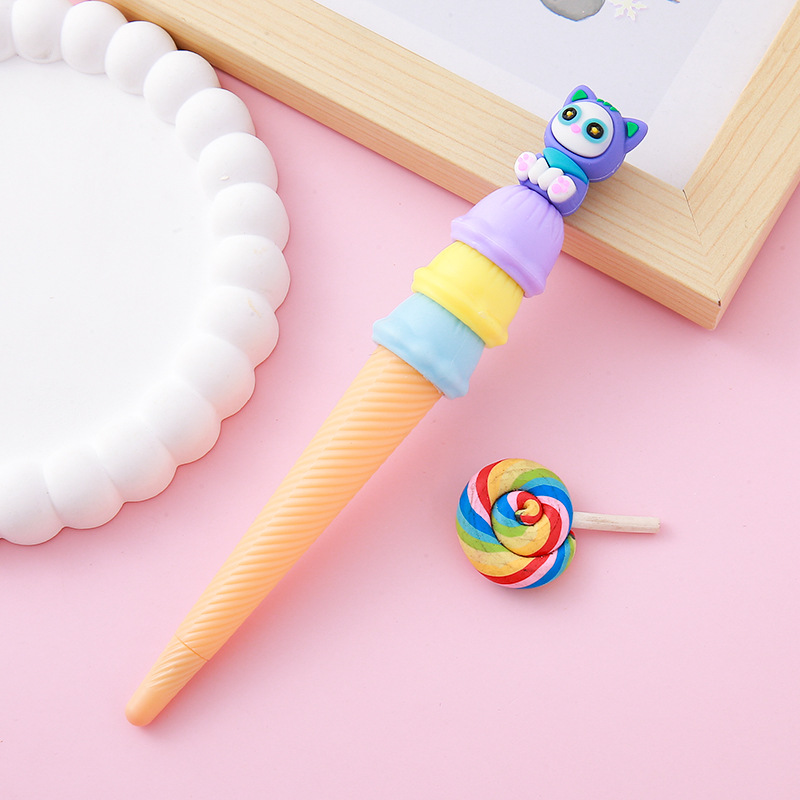 Linda mascota Haagen-Dazs bolígrafo de gomas lindo papelería cono bolígrafo de agua herramienta de escritura para estudiantes premio regalo bolígrafo de firma