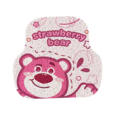 Universal Foot Pad, bear car mat wire ring - waving-pink-bear-after-1