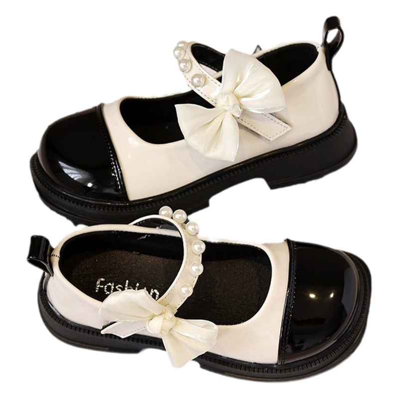 Женская обувь Детская принцесса Маленькая кожаная обувь 2024 Новый Мэри Джейн Мягкая подошва иностранный газ маленький ароматный ветер Студенческая одиночная обувь весна и осень