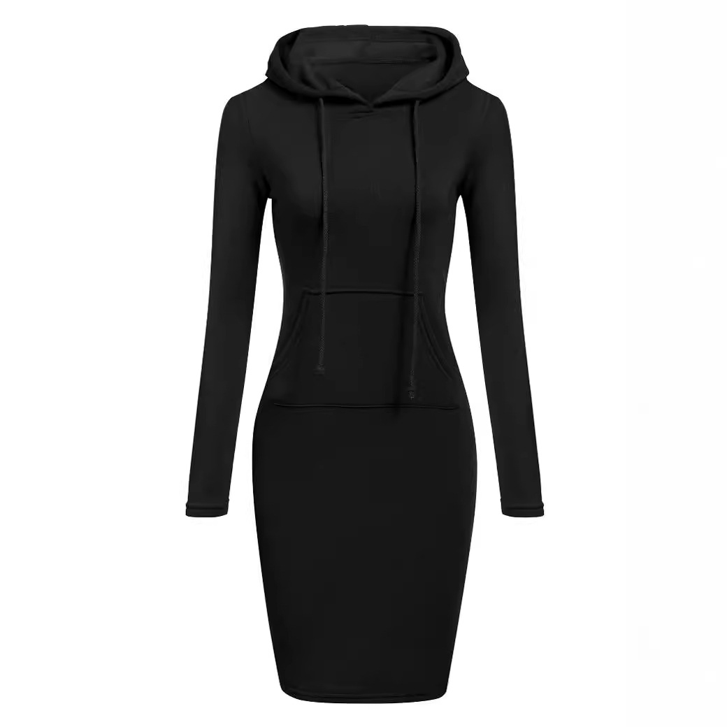 Women's Hooded Drawstring Sweatshirt Long Sleeves Pockets_ecoleips.com