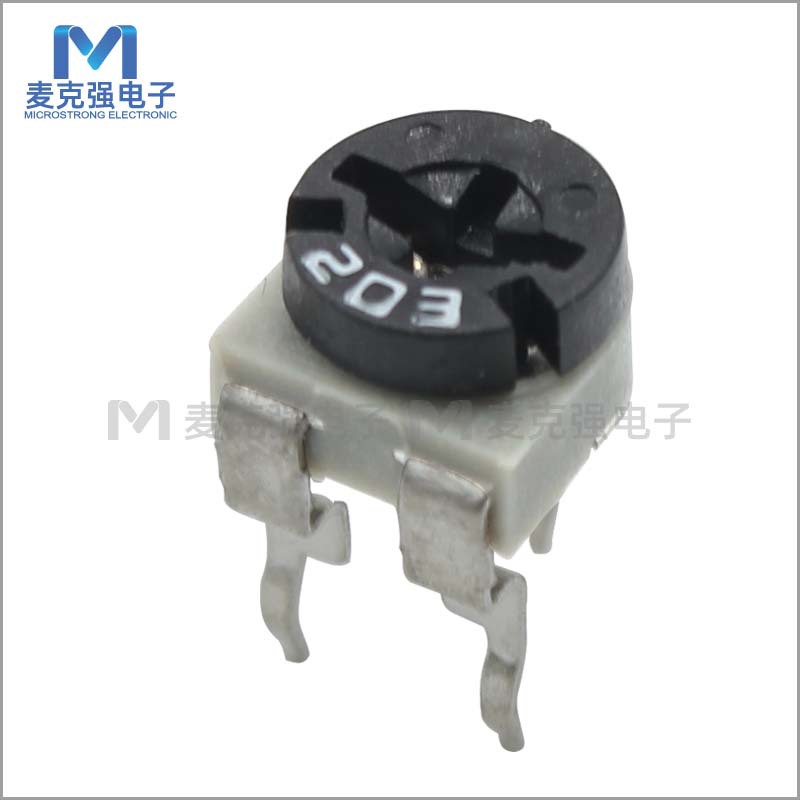 微调电位器 WH06-2 卧式20K(203)灰黑色十字调节口碳膜预调电位器
