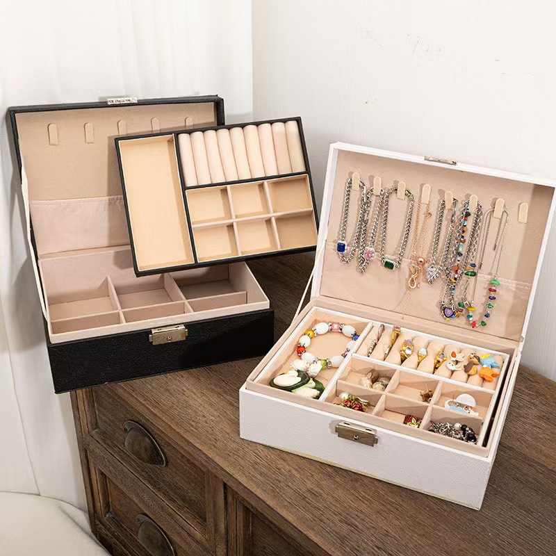(Wholesale), capacious earrings, necklace, ring, jewelry, accessory, polyurethane storage box, Japanese storage system, (Physicals), simple and elegant design 3