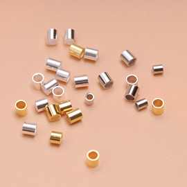 S925纯银小圆管定位珠圆管隔珠手工diy串珠手链项链饰品配件收尾