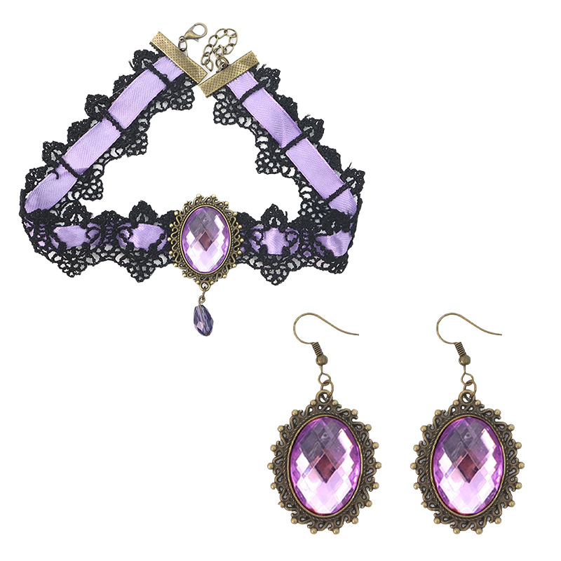 Cross-border para diseño misterioso collar de encaje de cristal de dama collar de diamante joyas de cadena de clavículas