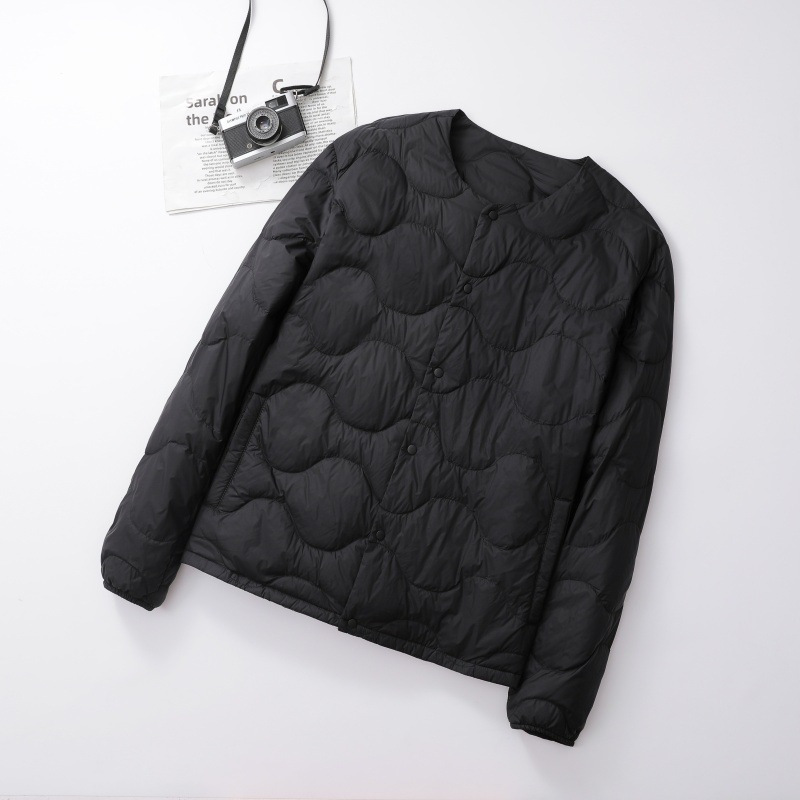 Autumn and Winter Men's Round Neck Lightweight down Jacket Portable Loose Warm V Neck Inner Wear Long Sleeve Jacket Autumn and Winter Men's Round Neck Lightweight down Jacket Portable Loose Warm V Neck Inner Wear Long Sleeve Jacket