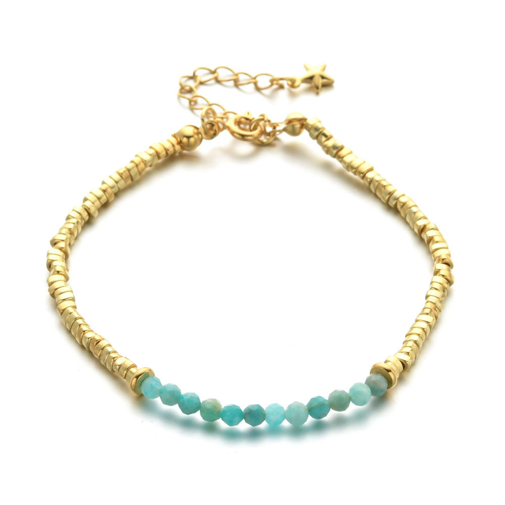 Beaded, Plating Design Ethnic Style Color Block Natural Stone Beaded Plating Bracelets