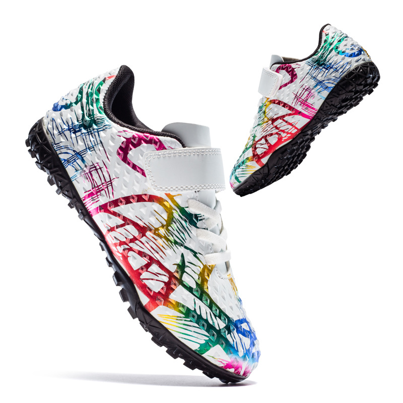 Zapatos de fútbol para niños velcro entrenamiento profesional de estudiantes de primaria zapatos de clavos de camuflaje TF zapatos de fútbol de clavos rotos