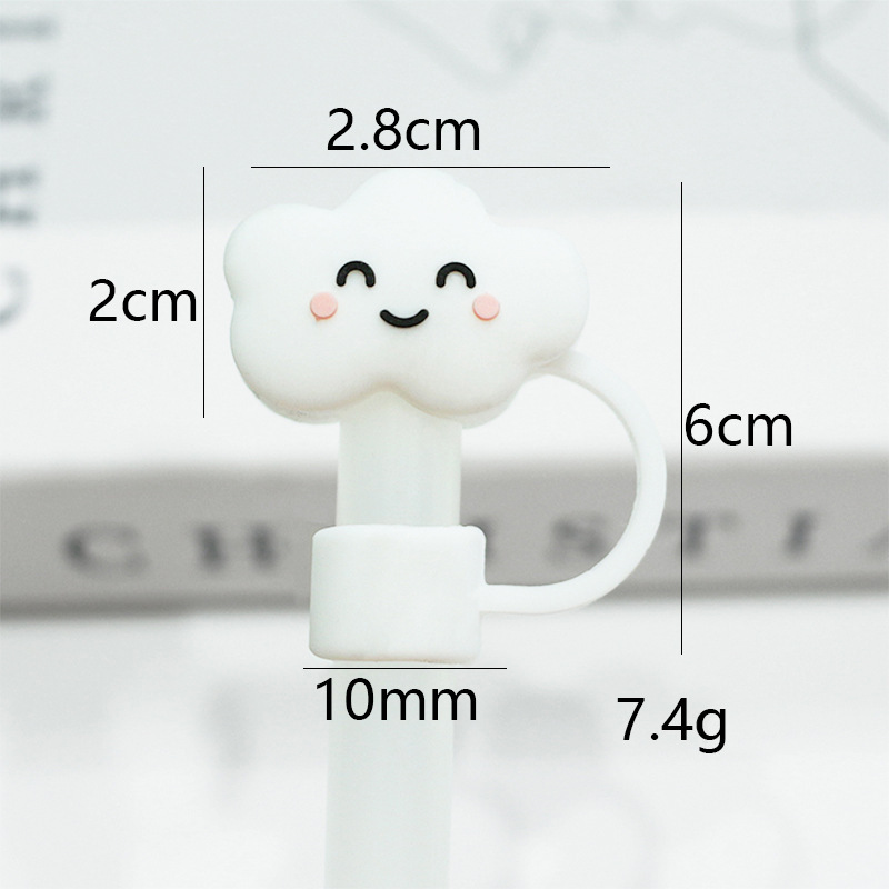 10mm食品級シリカゲルストローキャップ防塵ストロープラグかわいいストローキャップ立体アニメ防塵カバーストローカバー|undefined