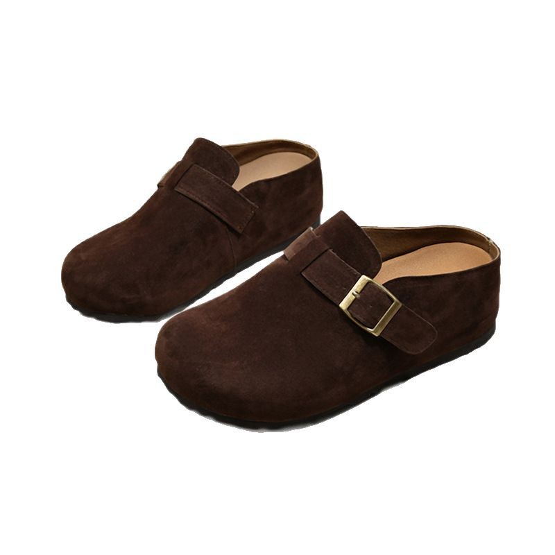 Incrementado en 5cm ~ Boken shoes mujer 2025 nueva primavera y otoño Baotou medias pantuflas mujeres usan un pie zapatos Boken