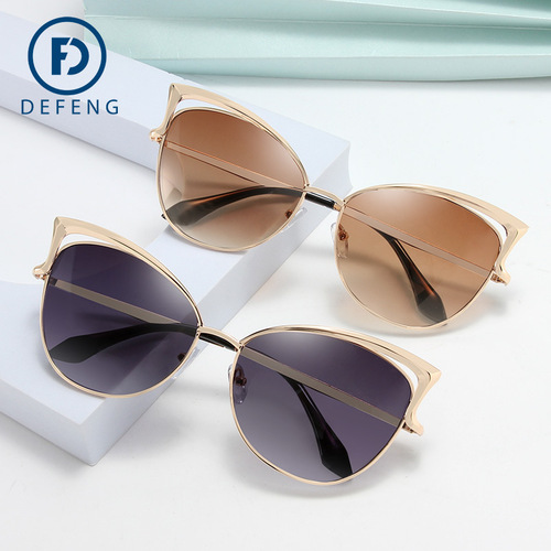 Cat Eye Sunglasses, Western and Eastern, Black Polarized, Colorful Metal Frame, Amazon, AliExpress, Brazil, Cross-border Quality, Model 923