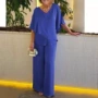 v领不规则大码新款套装