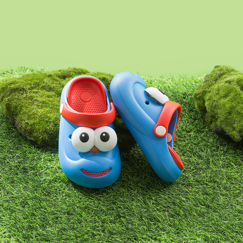 Zapatillas para niños EVA, niños, niñas, lindos ojos grandes, zapatos con agujeros de dibujos animados, niños grandes, sandalias y zapatillas de suela blanda