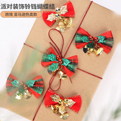 Cross-border hot sale Christmas tree ornaments Christmas mini bell bows Christmas ornaments gift decorations