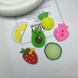 透明水果黄瓜软胶贴片 PVC手机壳洞洞鞋手工材料各种装饰贴片批发