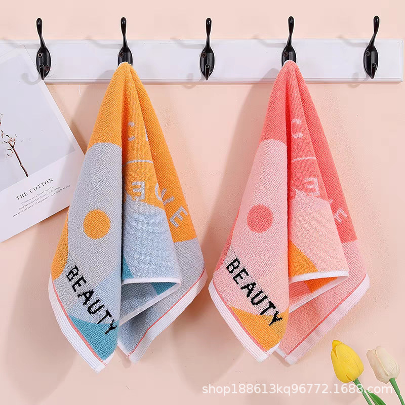 Wholesale 32-Strand Pre-Treated Colored Yarn Jacquard Large Towel Household Face Towel Soft Absorbent Towel Pure Cotton Hand Towel Wholesale 32-Strand Pre-Treated Colored Yarn Jacquard Large Towel Household Face Towel Soft Absorbent Towel Pure Cotton Hand Towel