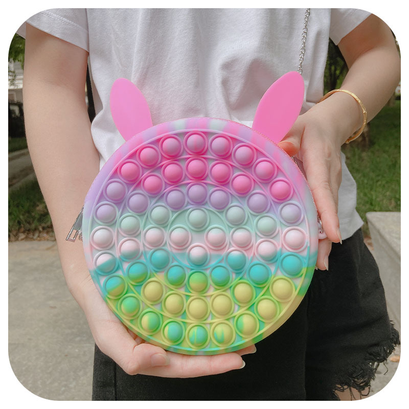 Hámster pionero descompresión juguete completo material de silicona burbuja prensa descompresión juguete animal lindo bolso de hombro bolso de las mujeres image 1