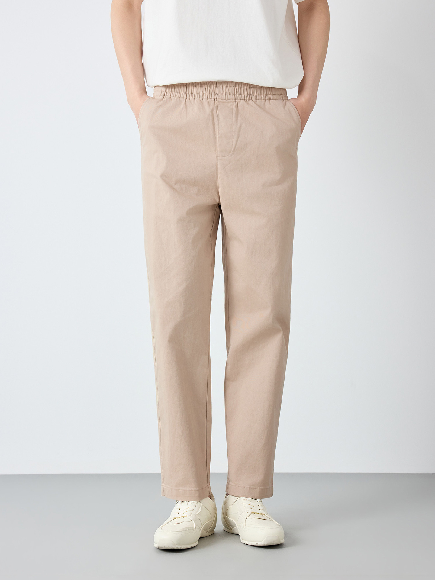 Quần kaki nam công sở ống đứng dáng thẳng vải cotton pha — đen