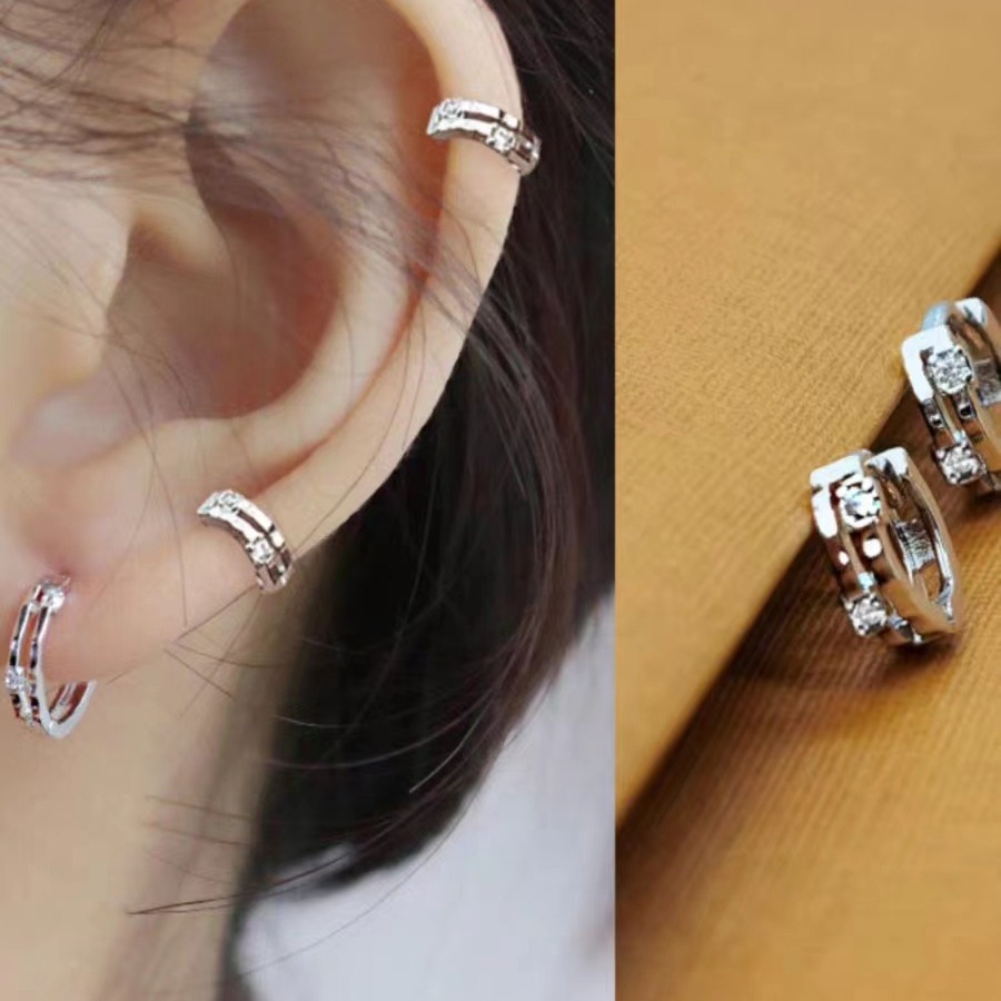 Shiny Small Cuff Bone Ear Studs For Women High End Jewelry_voghion.com