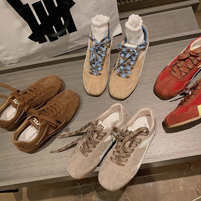 Grape Mom otoño nuevo estilo de moda retro contraste cabeza cuadrada estilo casual Forrest zapatos ins mujeres nuevo estilo