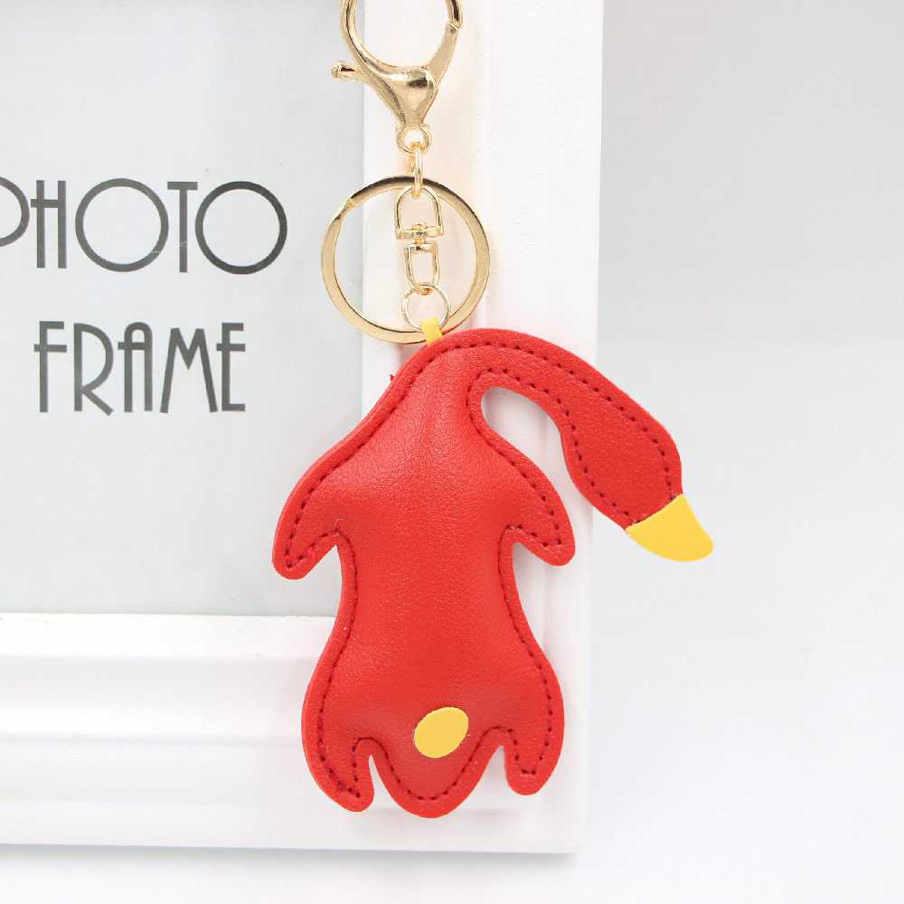 Beijing Roast Duck Pu Leather Keychain Pendant Creative Sauce Board Duck Car Keychain Cute Pendant Personalized Gift display picture 3