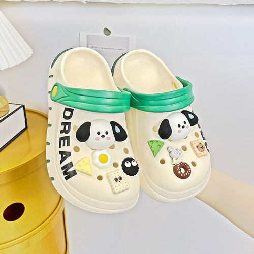Couple's hole shoes small dog outer new non-slip ins trendy thick-soled nurse beach toe sandals women's summer slippers