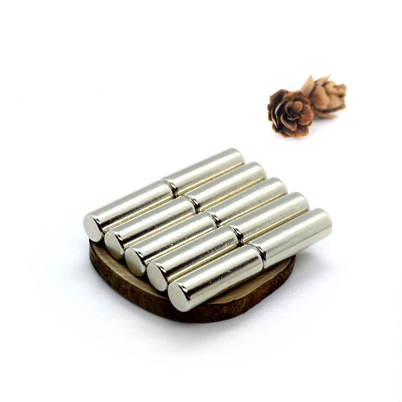 D5x15mm厂家现货直销钕铁硼磁铁镀镍磁钢5*15圆柱形强磁稀土永磁