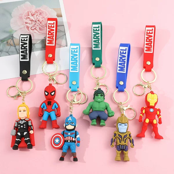 Marvel's Popular Silicone Keychain Large 3D Cartoon Character Backpack Pendant Trendy Spider-Man Keychain