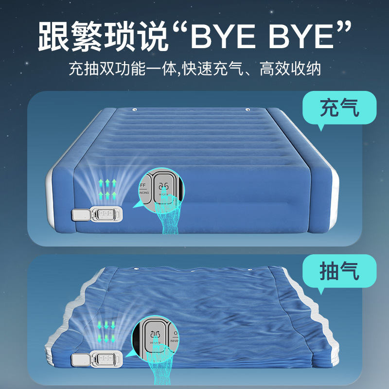 新型インフレータブルベッド植毛家庭用二人用高膨張マットレス折り畳み式全自動膨張マットレス卸売り|undefined