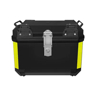 Factory Direct Sales Electric Vehicle Plastic 45 Liter Tail Box Waterproof and Anti-Fall Trunk Universal Motorcycle Tool Box Wholesale (Motorcycle trunk) - black-without-flowers-45l