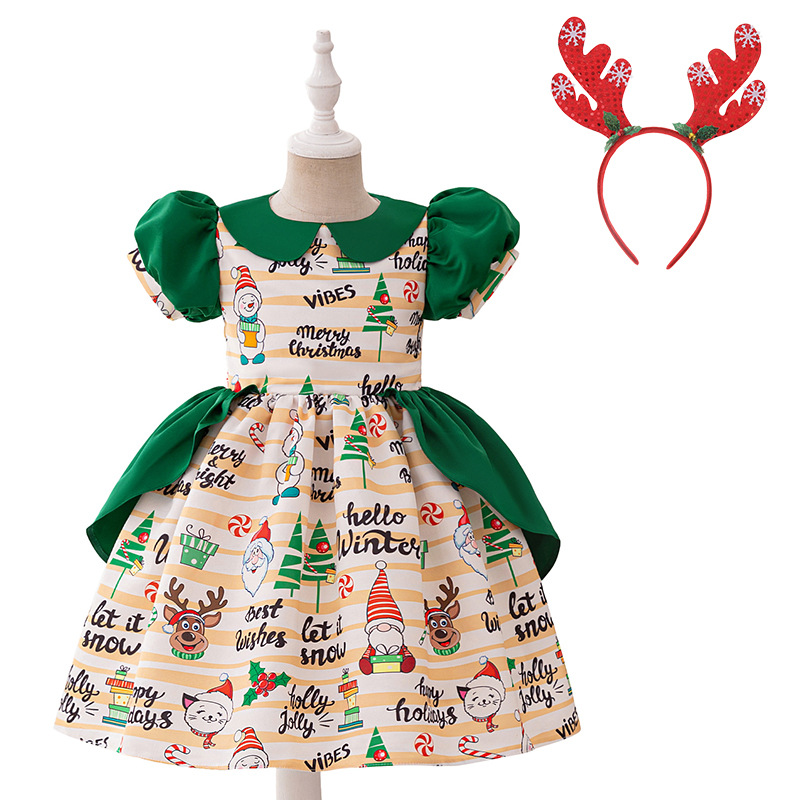 Vestido de niña Santa nevera vestido vestido de niños vestido de princesa de dibujos animados vestido de navidad cos show